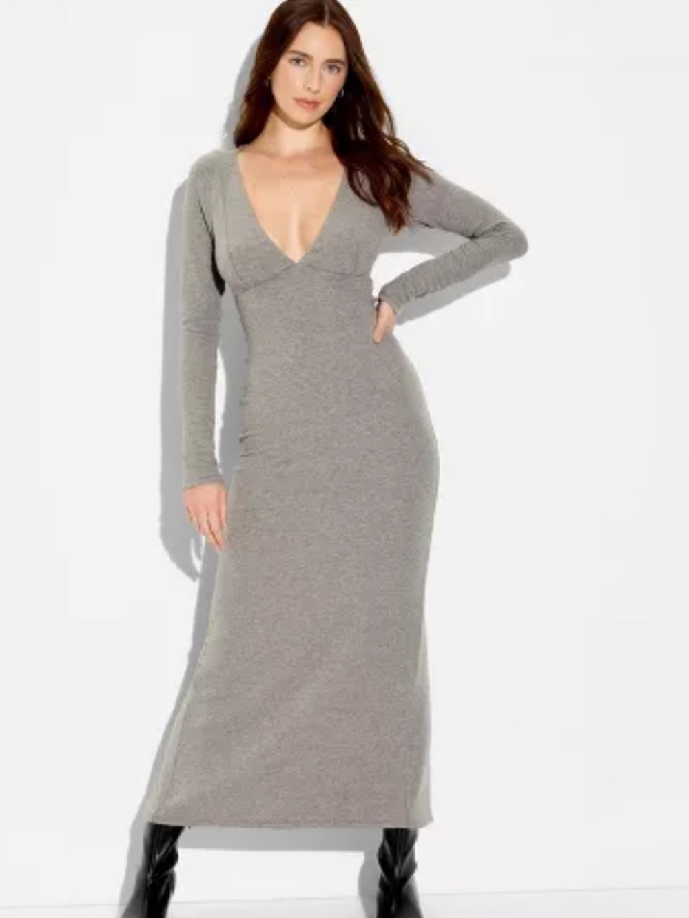 Wild‎ Fable Women's Cozy Long Sleeve Maxi Empire Waist Dress - Picture 2 of 6